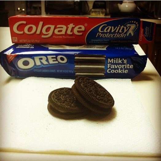 Oreo and toothpaste