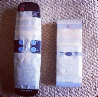 TV remote control and duct tape