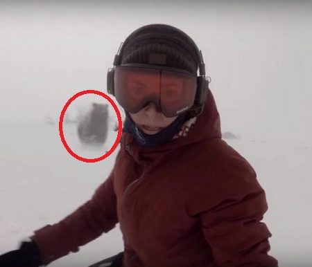 Snowboarder τραβούσε βίντεο ενώ την κυνηγούσε αρκούδα!