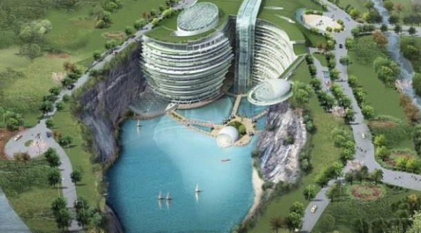first underground hotel Songjiang Quarry Hotel 